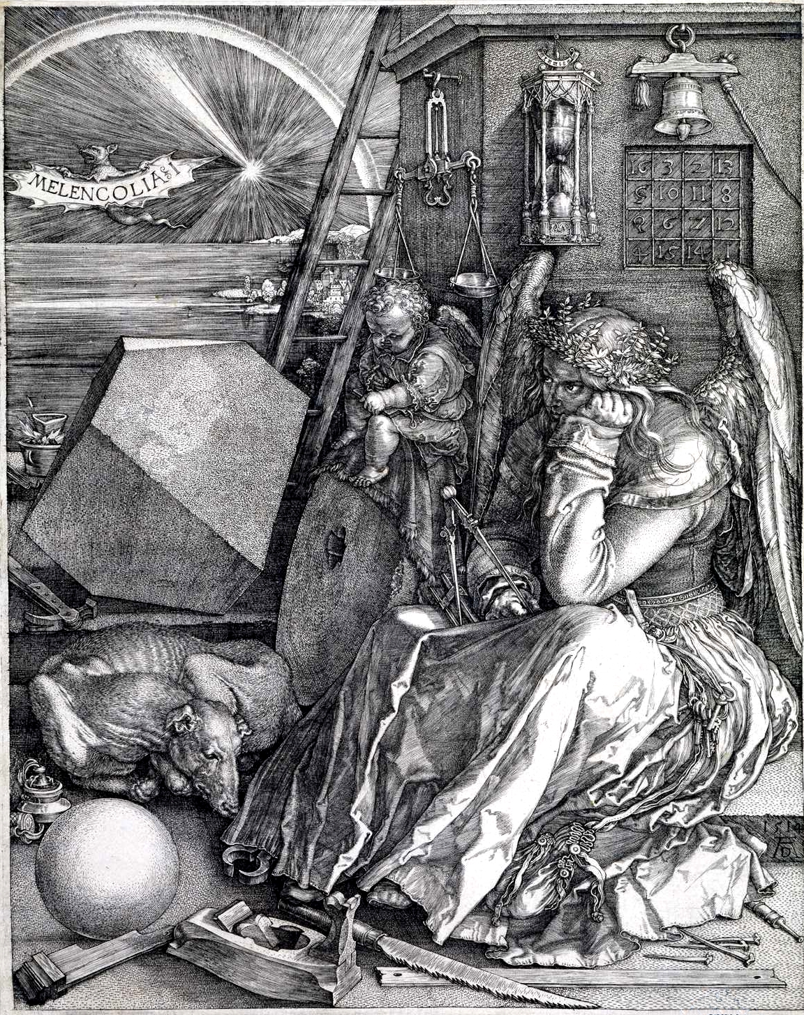 Melencolia I, Albrecht Dürer, 1514 (public domain)